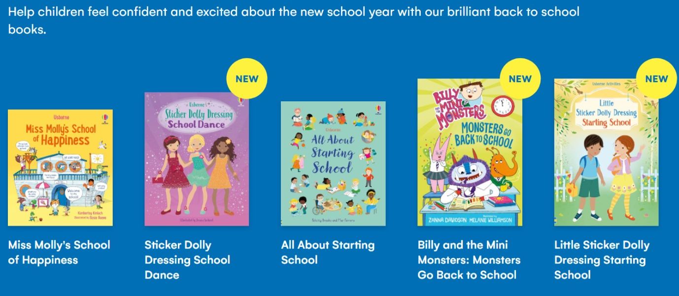 Help children feel confident about the new school year. Usborne books.